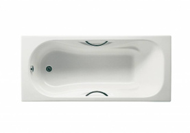 Чугунная ванна Roca Malibu 160x70 2334G0000 с противоскольжением, с отверстиями для ручек в Сочи 1
