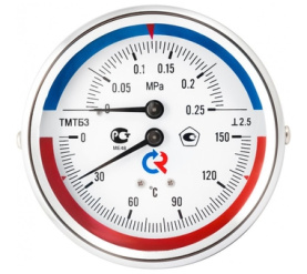 Термоманометр 80 мм, ТМТБ-31Р.1(0-120С)(0-0,6MPa)G12.2,5 ТИП - ТМТБ-31Р, температур РОСМА 00000002329 в Сочи 1