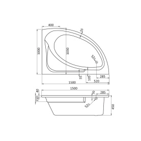 Ванна акриловая Santek Гоа 150x100 с гидромассажем правая Базовая 1WH112349 в Сочи 1