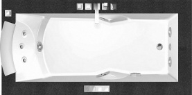 Ванна 180х90см SX со смес, дезинф. и подсветкой бел/хром/венге JACUZZI 9F43-344A в Сочи 0