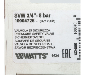 Предохранительный клапан вр 3/4 x 8 бар SVW 8 3/4 Watts 10004726(02.17.208) в Сочи 6