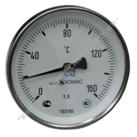Термометр биметаллический Юмас ТБП-Т 160С Дк 100 L=100 в Сочи 1