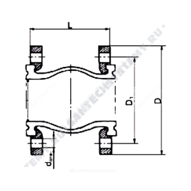 Компенсатор резиновый EPDM DI7240 Ду 80 Ру10/16 бар фл Tecofi DI7240-0080 в Сочи 1