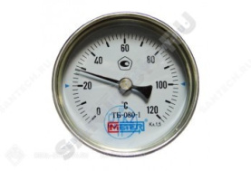 Термометр биметаллический Метер ТБ63 120C Дк 63 L=80 в Сочи 0