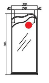 Зеркало Акватон "Колибри 45" 653-2 (лев)  (806*350*70)  без светильника в Сочи 2