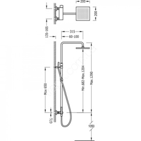Душевая колонна Cezares PD-CAE-01-Cr с верхним и ручным душем для серий DOLCE и PEONIA в Сочи 1
