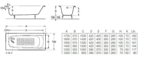 Чугунная ванна Roca Continental 140x70 212904001 без ручек в Сочи 2