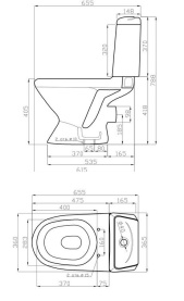 Унитаз-компакт Della Glance Plus DE811090008, горизонтальный выпуск, 2-реж смыв, с сиденьем дюропласт в Сочи 2