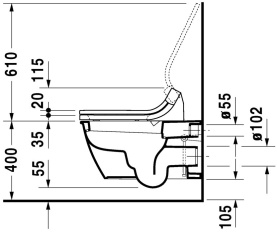 Унитаз подвесной Duravit Durastyle 370x620 мм 2537590000 с вертикальным смывом в Сочи 2