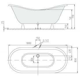 Панель для ванны Vagnerplast Side Panel 75 торцевая в Сочи 2
