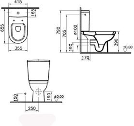 Унитаз-компакт Vitra Form 300 9729В003-1162 комплект с сиденьем из дюропласта и арматурой в Сочи 2