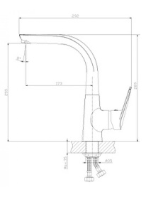 Смеситель одноручный Rossinka (40 мм)  для кухни с высоким литым поворотным изливом, LM Терракот в Сочи 1