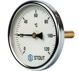 Термометр биметаллический с погружной гильзой. Корпус Dn 100 мм, гильза 75 мм STOUT SIM-0001-107515 в Сочи 0