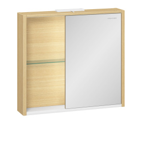 Шкаф зеркальный Уника 80, белый с дуб гальяно в Сочи 0