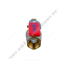 Кран шаровой латунь никелирован 1003 Ду 15 G1/2" Ру40 ВР/НР полнопроходной рычаг красный Aquasfera 1003-01 в Сочи 4