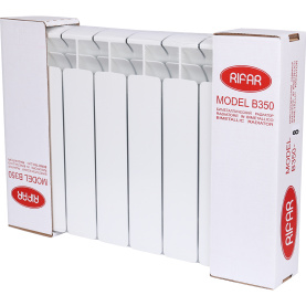 Радиатор биметаллический боковое подключение (белый RAL 9016) RIFAR BASE 350 7 секций в Сочи 11