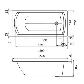 Ванна акриловая Santek Монако 150x70 с гидромассажем Базовая 1WH112337 в Сочи 1