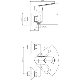 Смеситель BONN (арт. BO31610241) для душа с аксессуарами, карт. 35 мм Zollen в Сочи 2