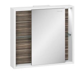 Шкаф зеркальный Белль 80, белый с макассар в Сочи 0