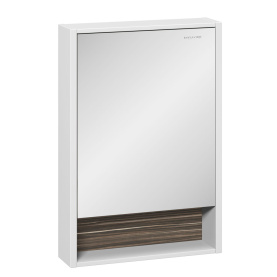 Шкаф зеркальный Белль 60, белый с макассар в Сочи 0