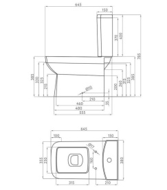 Унитаз-компакт Della Quattro Wood DE511090024, горизонтальный выпуск, 2-реж смыв, сиденье дюропласт с микролифтом (венге) в Сочи 2
