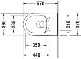 Унитаз подвесной Duravit ME by Starck 37x57 2529090000 безободковый с крепежем Durafix в Сочи 1