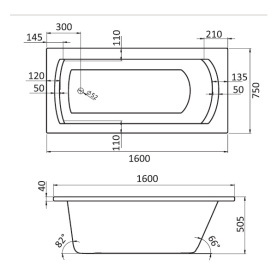 Ванна акриловая Santek Монако XL 160x75 с гидромассажем Базовая 1WH112340 в Сочи 1