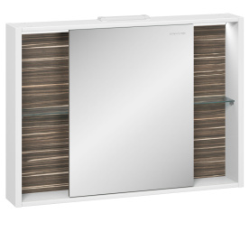 Шкаф зеркальный Белль 100, белый с макассар в Сочи 3