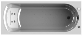 Ванна акриловая с гидромассажем Радомир Кэти 168х70 форсунки хром, фронтальная панель, каркас в Сочи 0