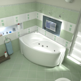 Ванна акриловая BAS Fantasy 150x88 левая  (ванна,каркас,слив-перелив) без гидромассаж в Сочи 2