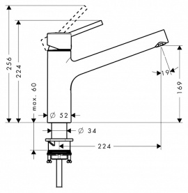 Смеситель для кухни хром HANSGROHE 32851000 в Сочи 3