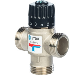 Термостатический смесительный клапан для систем отопления и ГВС 1 НР 35-60°С STOUT SVM-0020-166025 в Сочи 0