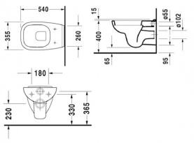 Унитаз подвесной Duravit D-Code 355x545 мм 25350900002 с вертикальным смывом в Сочи 1
