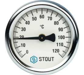 Термометр биметаллический накладной с пружиной. Корпус Dn 63 мм STOUT SIM-0004-630015 в Сочи 1